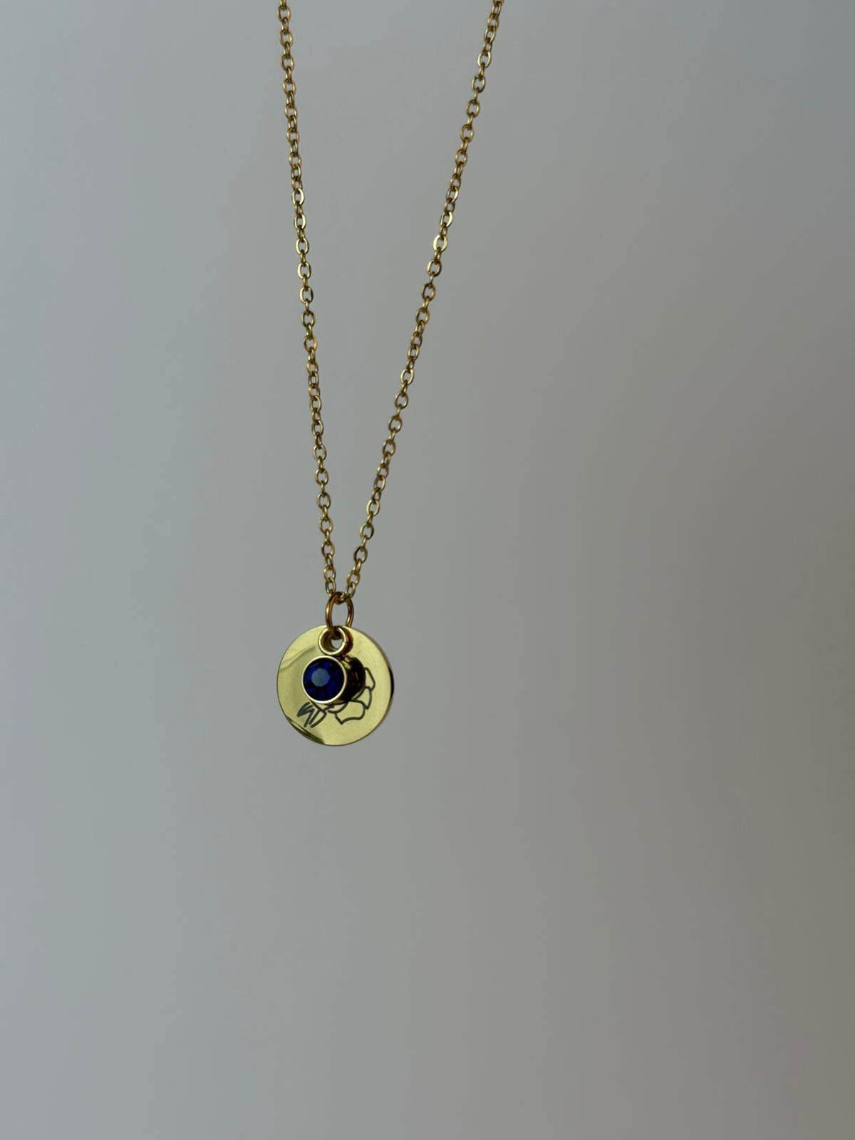 Personalized Birthstone Pendant Golden