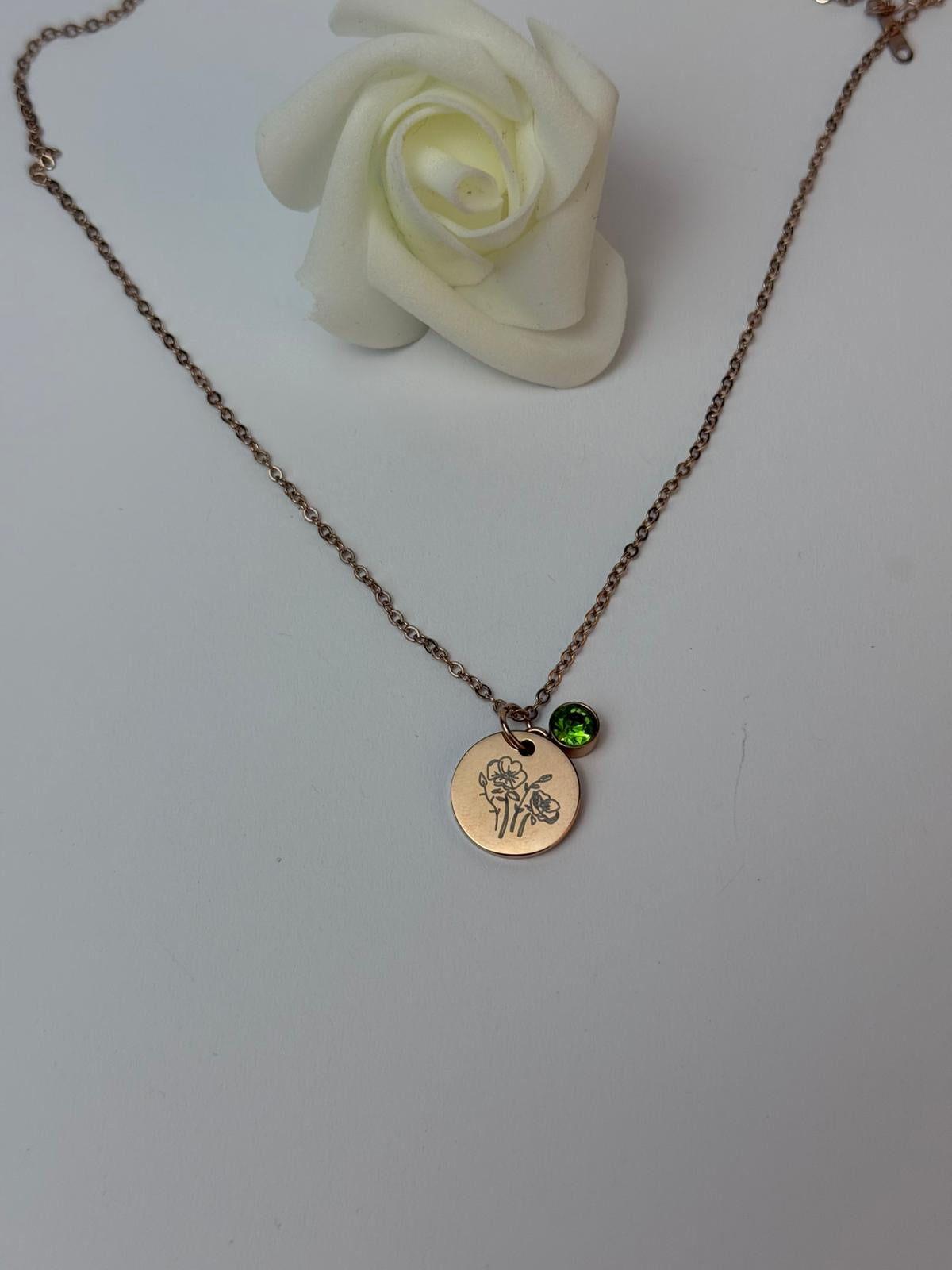 Personalized Birthstone Pendant Rose Gold
