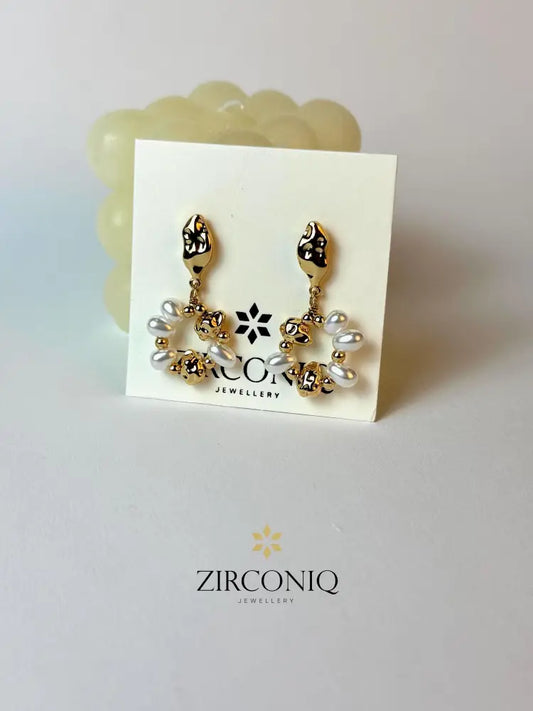 18K Gold-Plated Baroque Pearl Drop Earrings