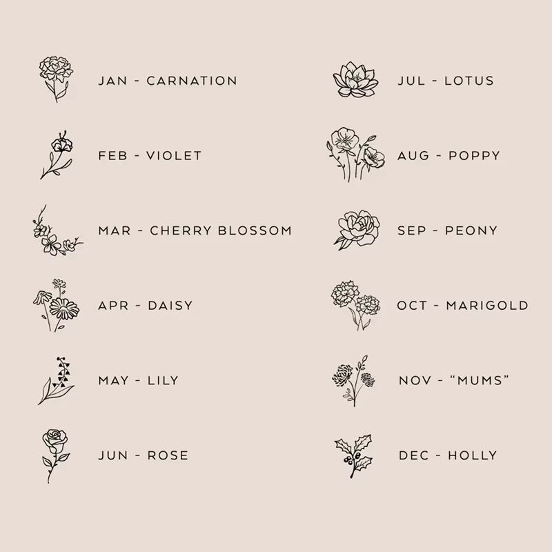 Personalized Birthstone Pendant Rose Silver