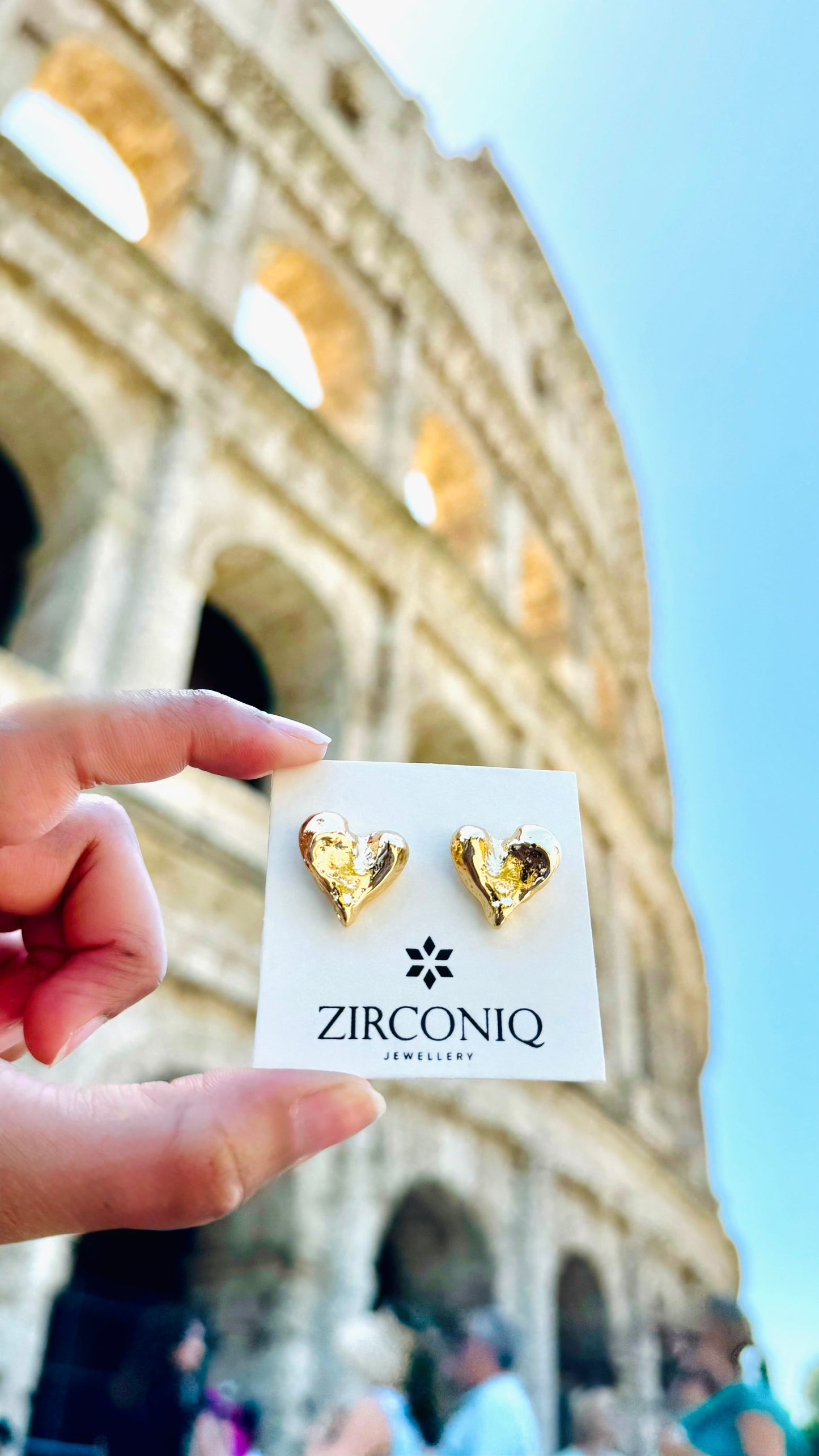 Gold Plated 18k Heart Stud Earrings