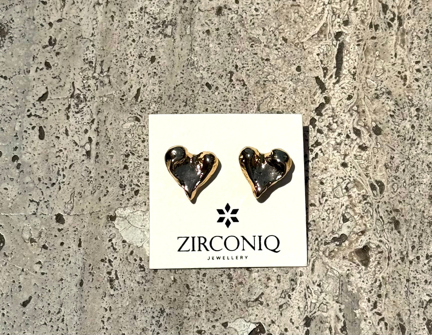 Gold Plated 18k Heart Stud Earrings