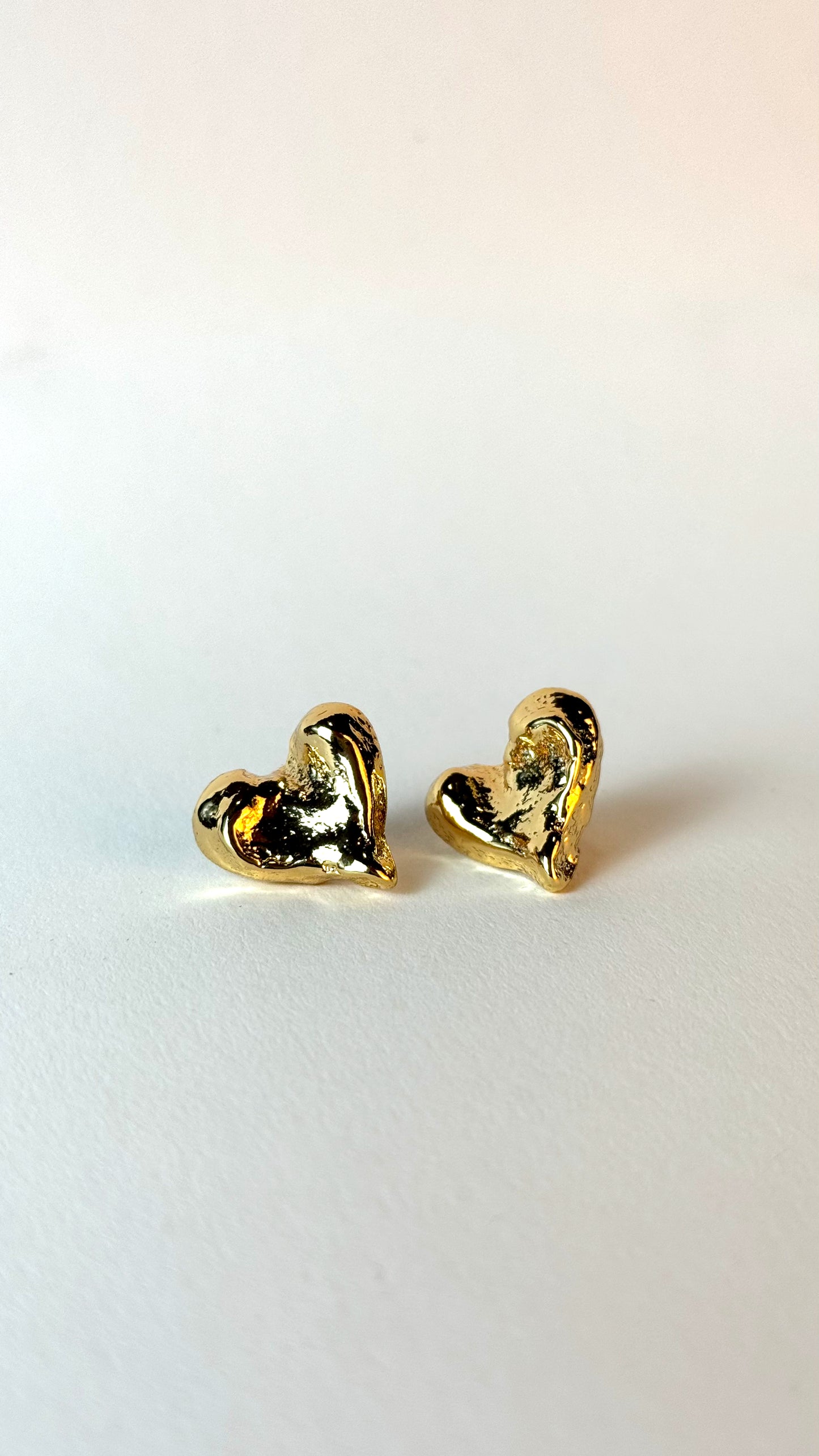 Gold Plated 18k Heart Stud Earrings