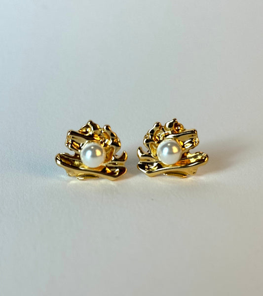 18K Gold-Plated Pearl Earrings