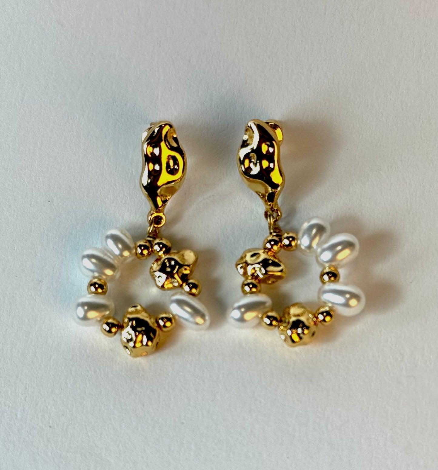 18K Gold-Plated Baroque Pearl Drop Earrings