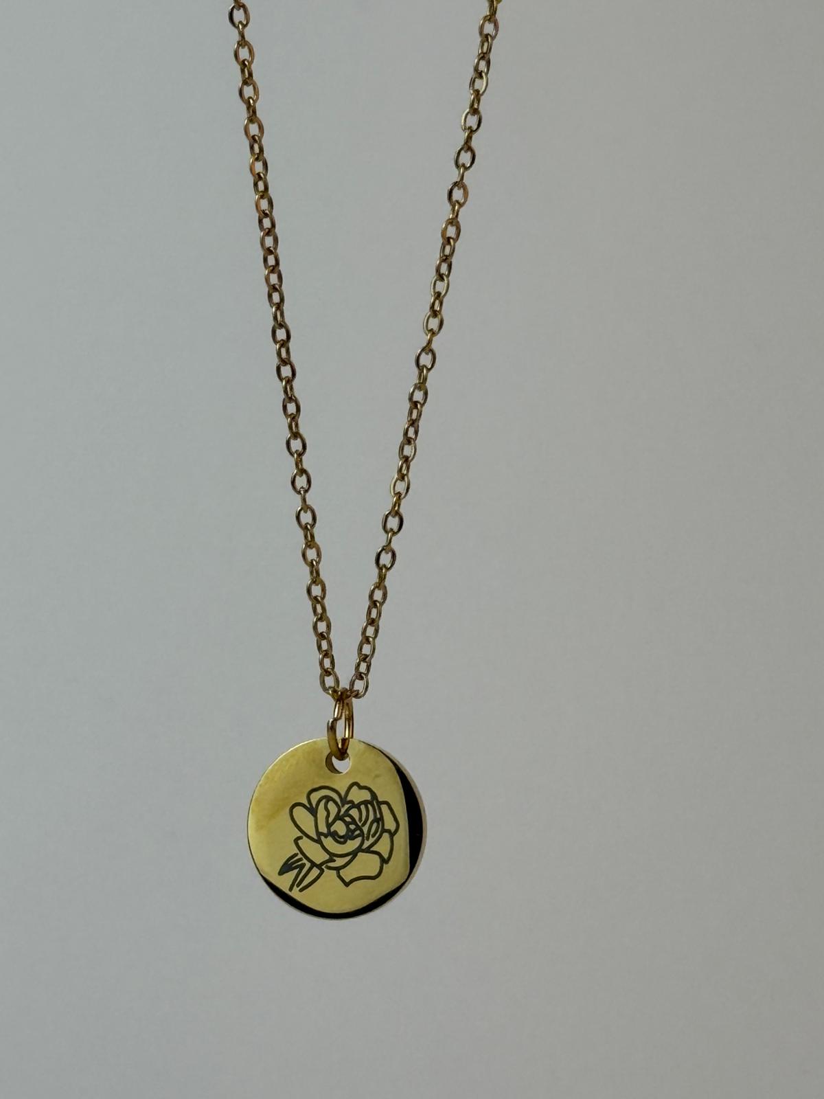Personalized Birthstone Pendant Golden