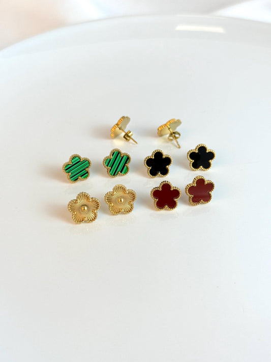 Five Leaf Clover Earrings - Lucky Charm Earrings