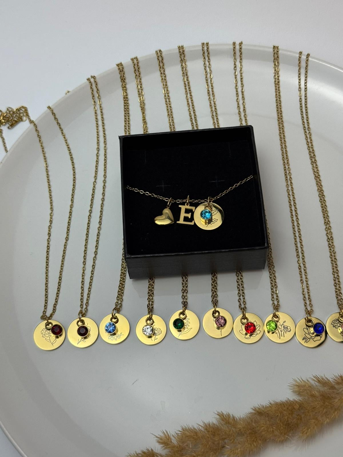 Personalized Initial & Birthstone Pendant