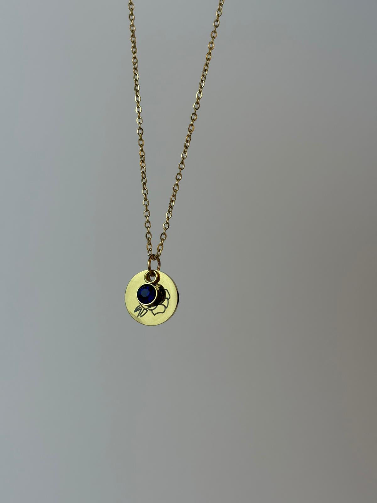 Personalized Birthstone Pendant Golden