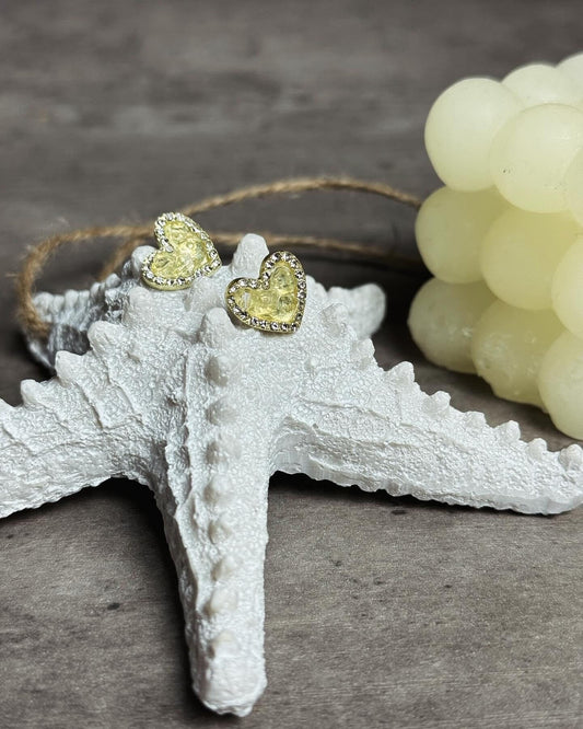 Elegant Heart Crystal Stud Earrings