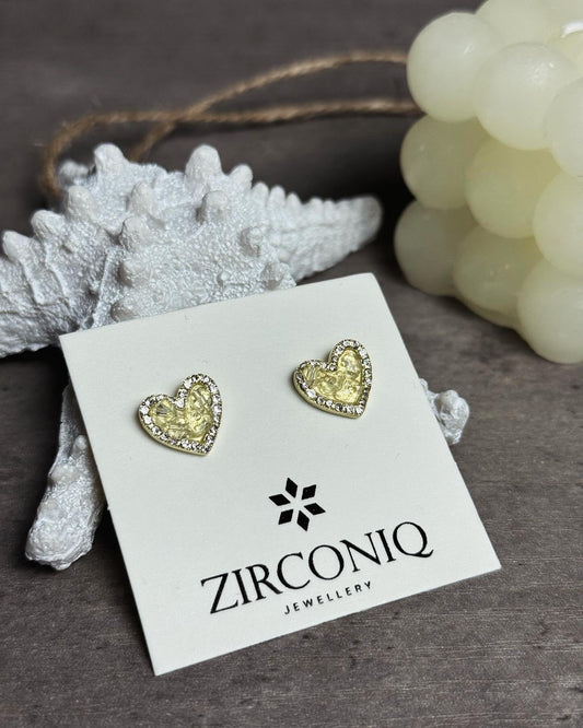 Elegant Heart Crystal Stud Earrings