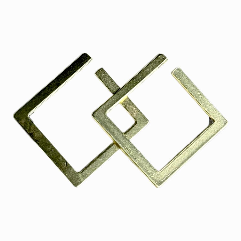 Geometric Gold-Plated Square Earrings