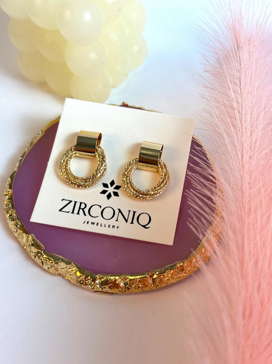 Multi Circle Layered Drop Earrings