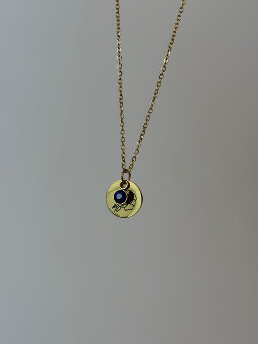 Personalized Birthstone Pendant Golden