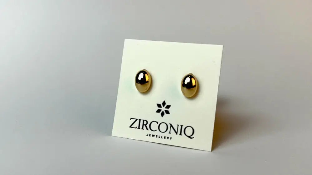 18K Gold-Plated Oval Stud Earrings