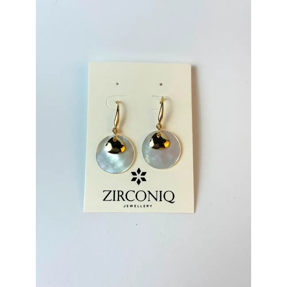 18k Gold-Plated Shell Disc Drop Earrings