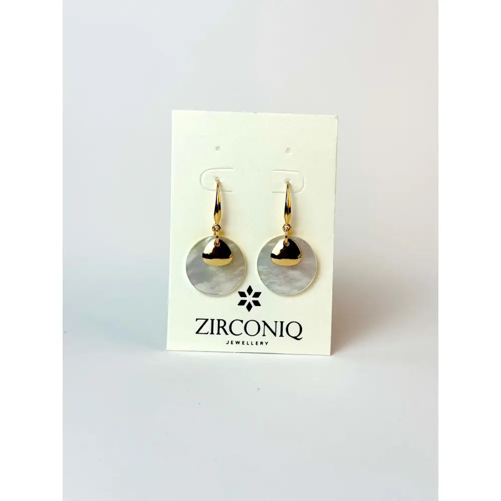 18k Gold-Plated Shell Disc Drop Earrings