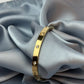Zircon Studded Stainless Steel Gold Plated Bangle Bracelet - Yellow Gold