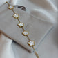 Five Leaf Clover Bracelet White - Lucky Bracelet