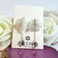 Elegant White Flower Dangle Earrings with Crystal Teardrop