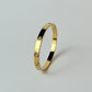 Zircon Studded Stainless Steel Gold Plated Bangle Bracelet - Yellow Gold