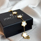 Five Leaf Clover Bracelet White - Lucky Bracelet