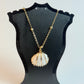 White and Gold Medium sized Natural Shell necklace