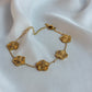 Five Leaf Clover Bracelet Gold - Lucky Bracelet