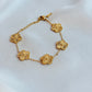 Five Leaf Clover Bracelet Gold - Lucky Bracelet