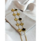 Black and Gold Lucky Bracelet - Double Sided Five Leaf Clover Bracelet