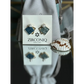 Elegant Blue Enamel Square Pearl Stud