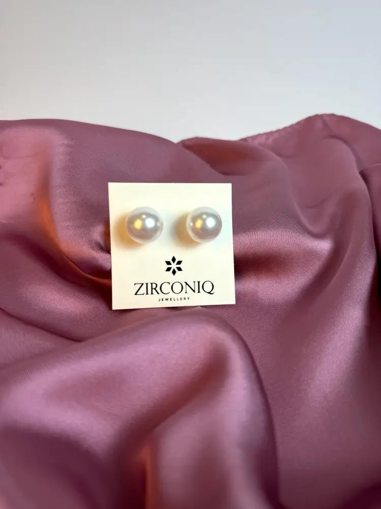 Elegant Pearl and Gold Moon Stud Earrings