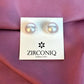 Elegant Pearl and Gold Moon Stud Earrings