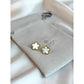 Five Leaf Clover Earrings - Lucky Charm Earrings - White