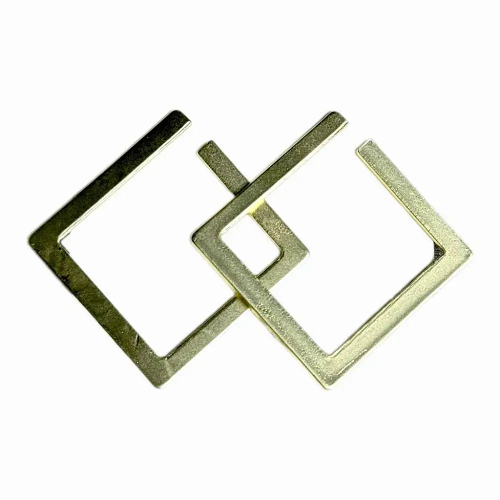Geometric Gold-Plated Square Earrings