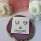 Gold Heart Stud Earrings with Mother of Pearl