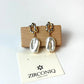 Gold Plated 18k Baroque Shaped Large Pearl Earrings