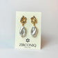 Gold Plated 18k Baroque Shaped Large Pearl Earrings