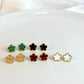 Gold Plated Black Clover Earrings