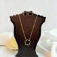 Gold Plated Black Gold Clover Necklace