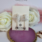 Elegant White Flower Dangle Earrings with Crystal Teardrop