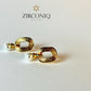 Gold Oval Drop Earrings