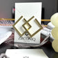 Geometric Gold-Plated Square Earrings