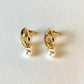 Gold Oval Drop Earrings