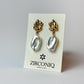 Gold Plated 18k Baroque Shaped Large Pearl Earrings