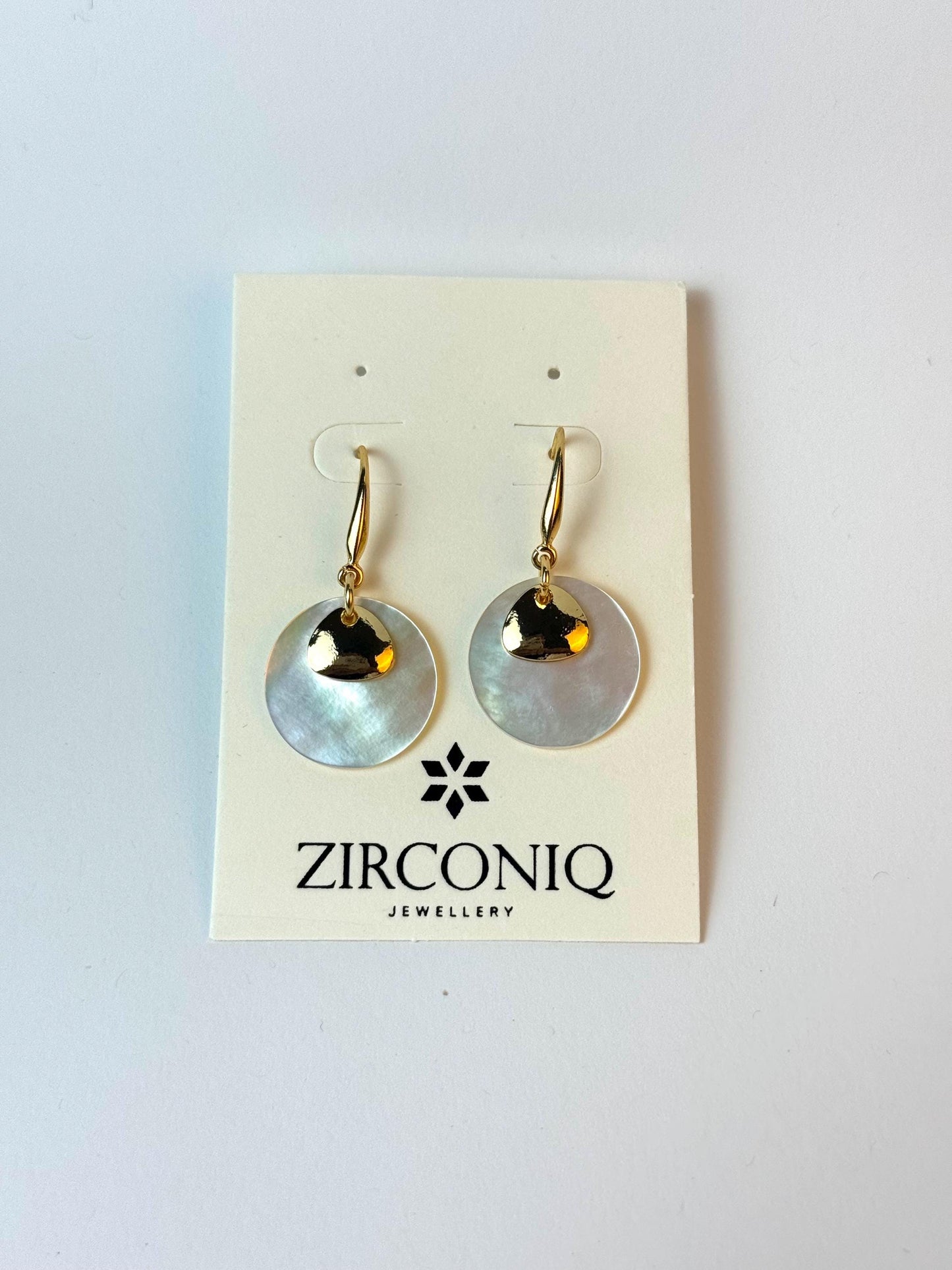 18k Gold-Plated Shell Disc Drop Earrings