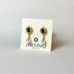 18K Gold Plated Pearl Drop Earrings with Blue Gemstones