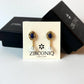 18K Gold Plated Pearl Drop Earrings with Blue Gemstones