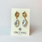 Gold Plated 18k Baroque Shaped Large Pearl Earrings