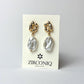 Gold Plated 18k Baroque Shaped Large Pearl Earrings